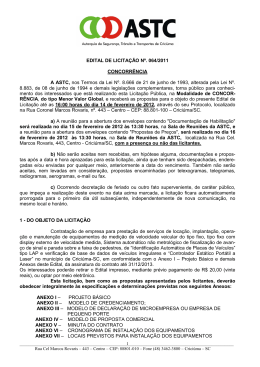 edital 064/2011 - concorr&ecirc;ncia