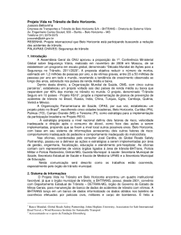 Projeto Vida no Tr&acirc;nsito de Belo Horizonte.
