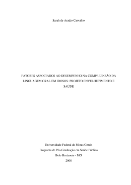 Sarah de Ara&uacute;jo Carvalho FATORES ASSOCIADOS AO