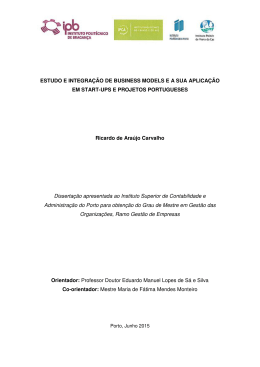 ESTUDO E INTEGRA&Ccedil;&Atilde;O DE BUSINESS MODELS E A SUA