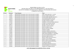 Lista dos Eleitores do segmento Docente