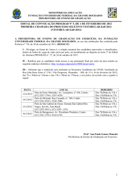 1 EDITAL DE CONVOCAÇÃO PROGRAD Nº 5, DE 1 DE