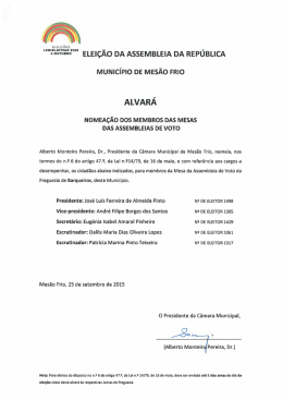 alvar&aacute; - C&acirc;mara Municipal de Mes&atilde;o Frio