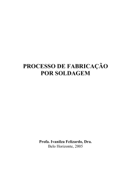 PROCESSO DE FABRICAÇÃO POR SOLDAGEM