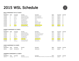 2015 WSL Schedule
