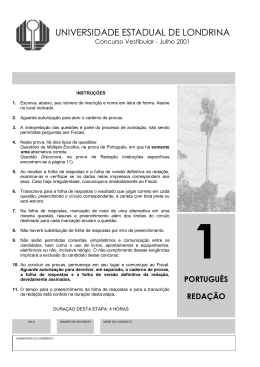 Prova de Portugu&ecirc;s e Reda&ccedil;&atilde;o