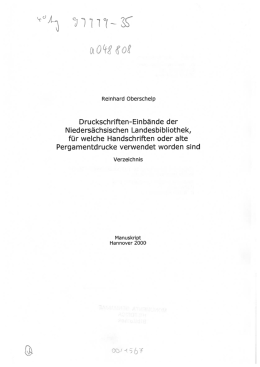 Druckschriften-Einb&auml;nde der Nieders&auml;chsischen