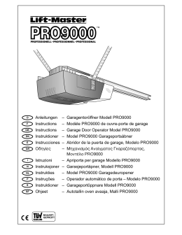 Garagentoröffner Modell PRO9000 Instructions – Modèle PRO9000