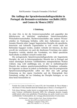 die Bestandsverzeichnisse von Balbi (1822)