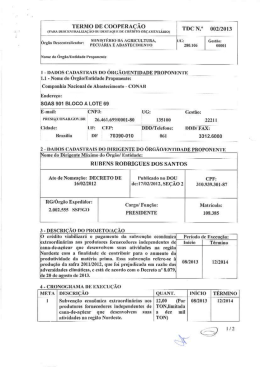 Termo de Coopera&ccedil;&atilde;o com a Conab visando &agrave; Concess&atilde;o de