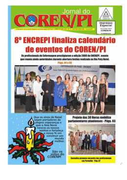 a" Eucnsrl finaliza ca&iacute;&iacute;&scaron;nu&aacute;riu - Conselho Regional de Enfermagem