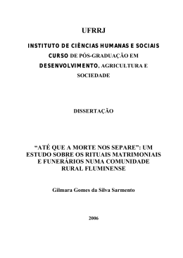 &ldquo;AT&Eacute; QUE A MORTE NOS SEPARE&rdquo;: UM ESTUDO SOBRE OS