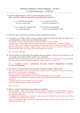 Lista de Exercícios 5A - Universidade Federal de São Carlos