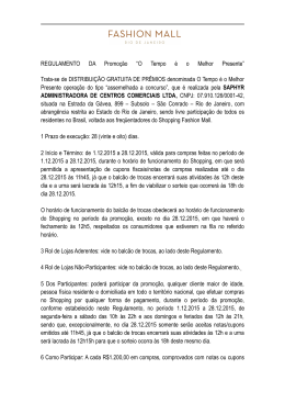 REGULAMENTO DA Promoção “O Tempo é o Melhor