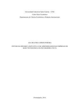 ESTUDO DA DIN&Acirc;MICA INOVATIVA E DE APRENDIZAGEM DAS