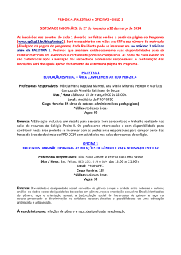 PRD-2014: PALESTRAS e OFICINAS - CICLO 1