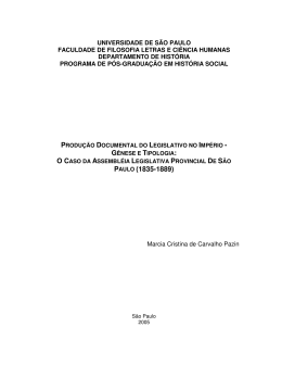 Produ&ccedil;&atilde;o documental do legislativo no imp&eacute;rio