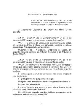 PROJETO DE LEI COMPLEMENTAR A Assembl&eacute;ia Legislativa do