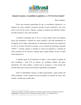 Quanto gastam a assembleia legislativa e o TCE do seu estado?