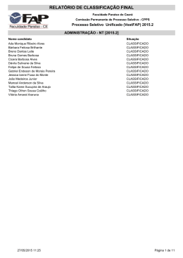 Resultado Final do Vestibular 2015.2