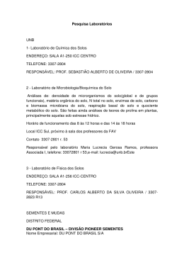 Pesquisa Laborat&oacute;rios UNB 1- Laborat&oacute;rio de Qu&iacute;mica dos