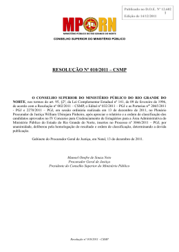 Resoluo n 010-2011-CSMP-IV Concurso Estagirios