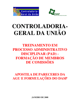 Apostila de Pareceres da AGU &ndash; CGU