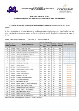 resolve: 1. Ficam aprovados no concurso p&uacute;blico os