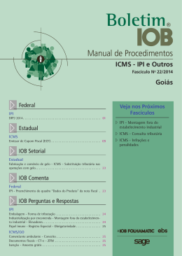 IOB - ICMS/IPI - Goi&aacute;s - n&ordm; 22/2014