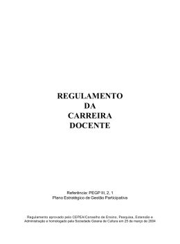 Regulamento da Carreira Docente