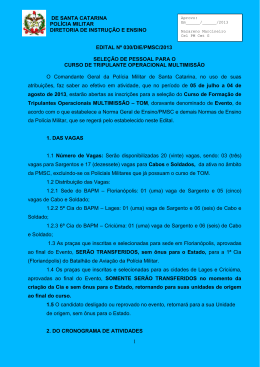 edital n&ordm; 030/die/pmsc/2013