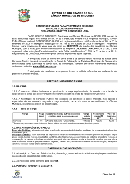 Edital de Abertura das Inscri&ccedil;&otilde;es