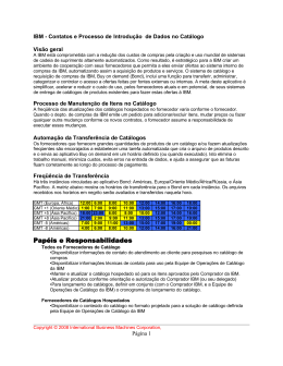 IBM - Contatos e Processo de Introdu&ccedil;&atilde;o de Dados no Cat&aacute;logo