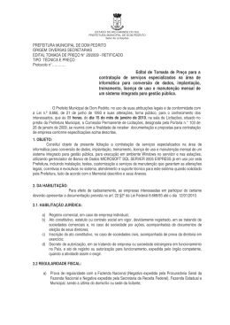 Edital de Tomada de Pre&ccedil;o para a contrata&ccedil;&atilde;o de servi&ccedil;os