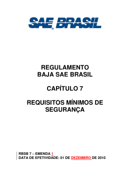 regulamento baja sae brasil capítulo 7 requisitos mínimos de