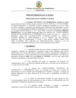 Preg&atilde;o Presencial - C&acirc;mara Municipal de Morrinhos