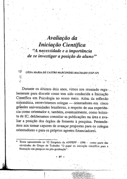 Avaliação da iniciação científica