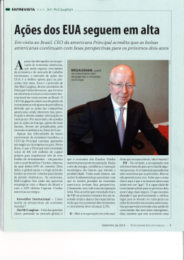 Investidor Institucional &ndash; A&ccedil;&otilde;es dos EUA seguem em alta