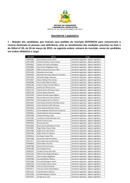 Homologa&ccedil;&atilde;o definitiva de inscri&ccedil;&otilde;es na condi&ccedil;&atilde;o