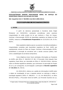 EXCELENT&Iacute;SSIMO SENHOR PROCURADOR GERAL DE JUSTI&Ccedil;A