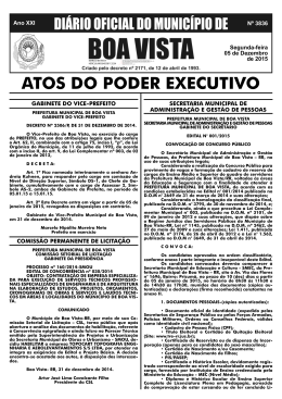 dom n&ordm; 3836.indd - Prefeitura Municipal de Boa Vista
