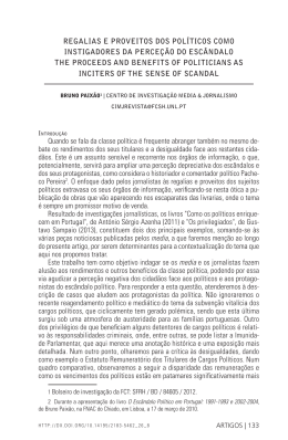 9. Regalias e proveitos dos politicos como instigadores da