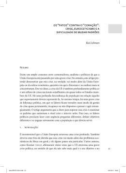 os &ldquo;fatos&rdquo; contra o &ldquo;cora&ccedil;&atilde;o&rdquo;: crise, euroceticismo e a dificuldade de