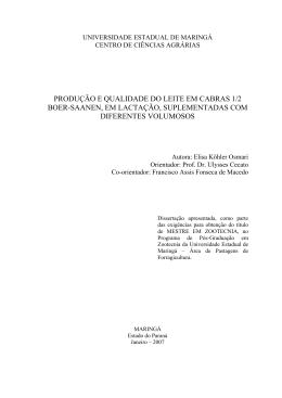 produ&ccedil;&atilde;o e qualidade do leite em cabras 1/2 boer