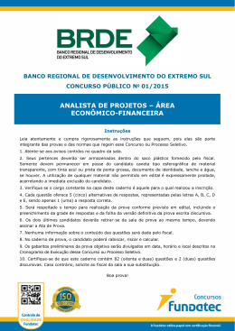 analista de projetos &ndash; &aacute;rea econ&ocirc;mico-financeira