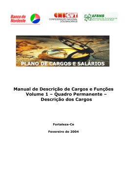 Descri&ccedil;&atilde;o dos Cargos