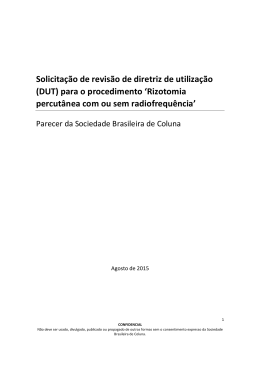 (DUT) para o procedimento `Rizotomia percut&acirc;nea com ou sem
