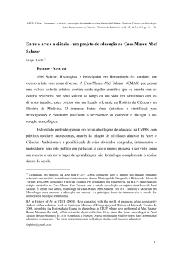 Entre a arte e a ci&ecirc;ncia