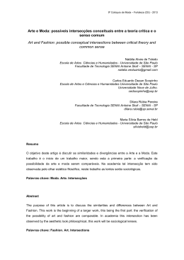 Arte e Moda: poss&iacute;veis intersec&ccedil;&otilde;es conceituais entre a teoria cr&iacute;tica