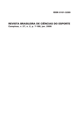 REVISTA BRASILEIRA DE CI&Ecirc;NCIAS DO ESPORTE